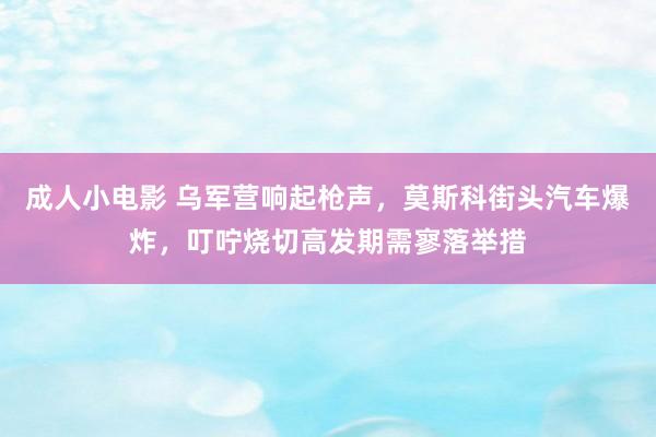 成人小电影 乌军营响起枪声，莫斯科街头汽车爆炸，叮咛烧切高发期需寥落举措