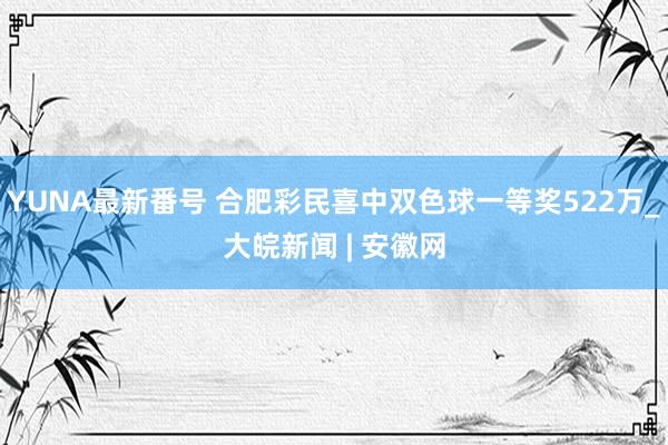 YUNA最新番号 合肥彩民喜中双色球一等奖522万_大皖新闻 | 安徽网