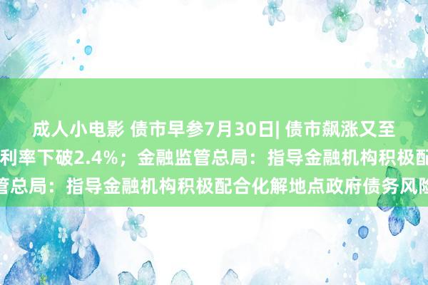 成人小电影 债市早参7月30日| 债市飙涨又至伏击点位，30年期国债利率下破2.4%；金融监管总局：指导金融机构积极配合化解地点政府债务风险