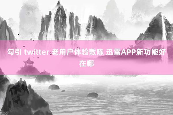 勾引 twitter 老用户体验敷陈 迅雷APP新功能好在哪