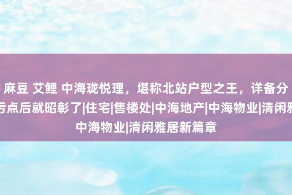 麻豆 艾鲤 中海珑悦理，堪称北站户型之王，详备分析楼盘优污点后就昭彰了|住宅|售楼处|中海地产|中海物业|清闲雅居新篇章